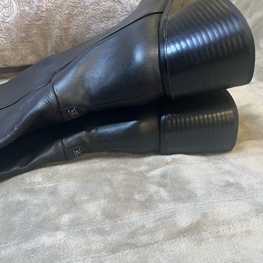Sam Edelman Black Ankle Boots with Chunky Block Heel and Smooth Finish size 8 - Picture 10 of 10